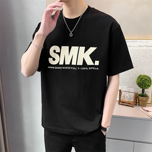 直播店主风夏纯色百搭字母T恤短袖社会小伙A236-23318-P50 控70图片
