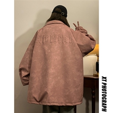 中性风立领PU皮复古做旧面料钢印大码M-5XL夹克男JK77755P95控128，男装夹克，星座227-7