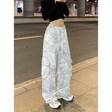 vibe风运动休闲松紧裤美式潮流痞帅复古设计感长裤K589TP38无差价，男装休闲裤，电商A102B