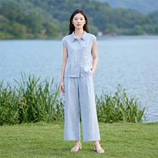 套装女夏季两件套纯色百搭，女装套装/套裙，曼沙奕珂