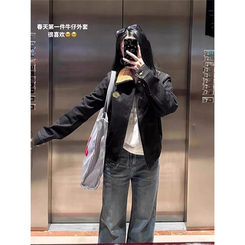 美拉德棕色假两件短款飞行员夹克男士棒球服外套JK2570,男装夹克,星座208-5