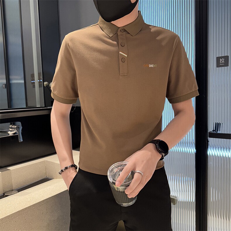 2025新款主推短袖T恤翻领刺绣时尚Polo衫B9708-P48,男装T恤,电商D342
