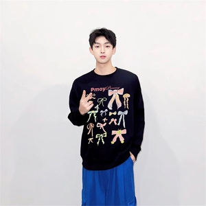 抖音得物 现货高品质美式宽松圆领印花卫衣 新款重磅卫衣 ADY103图片