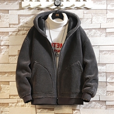 毛毯风正反两穿冬季保暖外套皮毛一体夹克羊羔毛连帽8910-p235，男装夹克，星座815-1（原A203A）