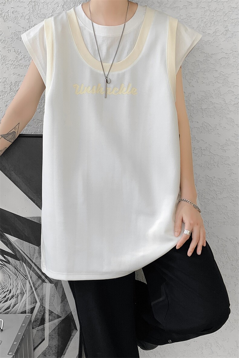 8XL-M重磅！特大码短袖T恤背心男宽松休闲假两件篮球服DX317P68,男装背心/马甲,电商D206-1