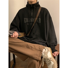 港风发泡印花卫衣男一字领50%棉50%聚酯纤维X1213-W133-P70，男装卫衣，星座1213