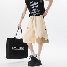 8XL-M特大码短裤男夏季新款大码vibe破洞拼接高街短裤DK1518P50，男装休闲裤，电商D206-1