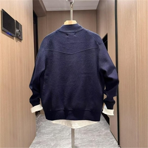 半拉链毛衣男休闲慵懒风宽松秋冬季男装提花针织打底衫潮MY912图片