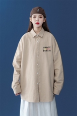 中性新款春季时尚ins百搭宽松印花潮流翻领衬衫外套S58P35控55，男装衬衫，电商A247