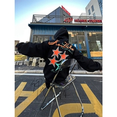 秋季新款潮流刺绣字母卫衣男宽松简约连帽长M6137-P50，男装卫衣，星座1109-3