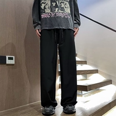 裤子男夏薄速干三条杠阔腿运动裤潮高级感束脚休闲长裤MK777P37，女装休闲裤，星座1013-5