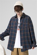 2021秋季新无影墙港风休闲大码男日系宽松格子衬衫C508-P40，男装衬衫，电商A001