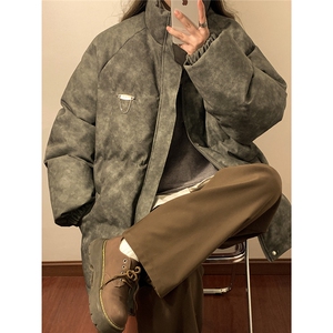 2025中性PU皮复古做旧金属设计棉衣男MY77102P130控198图片