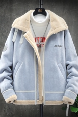 日系展架冬季皮毛一体男加绒加厚夹克外套Z1929大码M-5XL，男装夹克，电商D308
