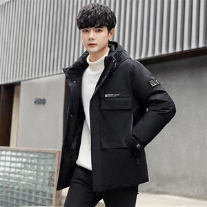 新款外贸夹克工装羽绒服短款派克服男士连帽韩版外套YR3315-p120图片