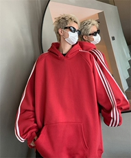 抖音得物高品质重磅全棉二开支持退换360克宽松织带连帽卫衣CM06，男装卫衣，电商A486