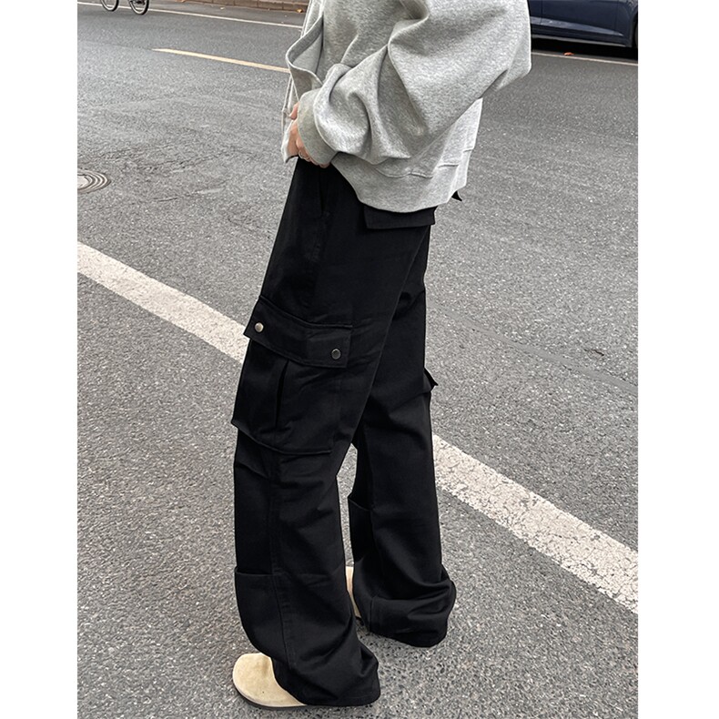 K859-P60美式复古vibe裤子高街工装裤直筒宽松cleanfit伐木阔腿裤,男装休闲裤,电商B327
