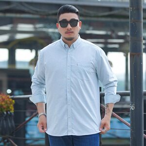 2XL-10XL男士长袖衬衫商务休闲衬衣加肥加大码寸衫19C17款P60图片
