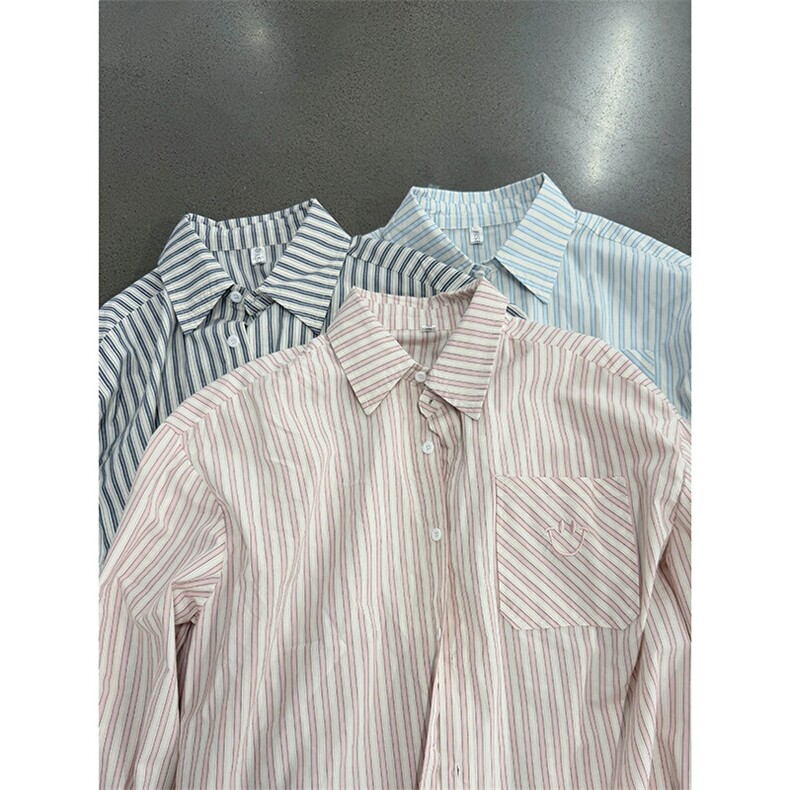 新款CS7145-P46特控78大码高品质美式刺绣笑脸衬衫外套防晒衣,男装衬衫,电商D232