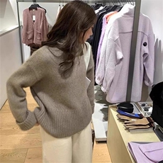 时尚百搭宽松高领毛衣简约气质显瘦保暖秋冬女装针织衫，女装针织衫/毛衣，珍珑羊绒