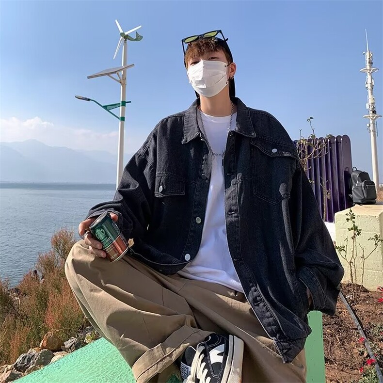 牛仔外套男秋季复古痞帅工装休闲夹克ins潮牌8819-P57,男装夹克,星座1109-3