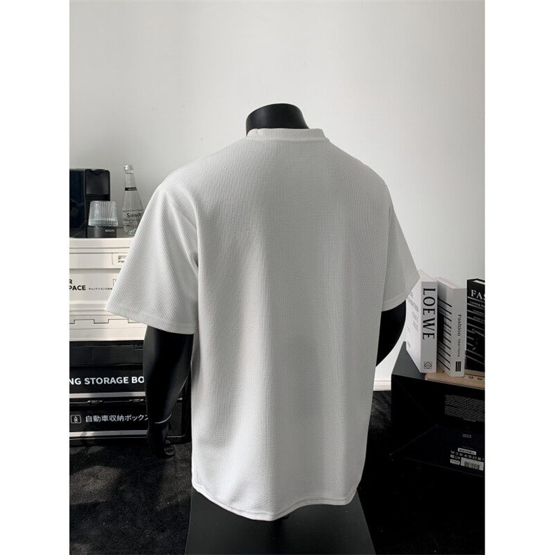 XZ809A/HFDX01/特P14华夫格亨利领短袖T恤,男装T恤,星座809A(原222-1)