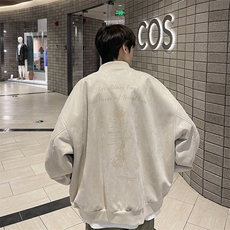 现货5千美式高街vibe麂皮绒棒球服外套XZ609-WT2325-P90-控128，女装短外套，星座609