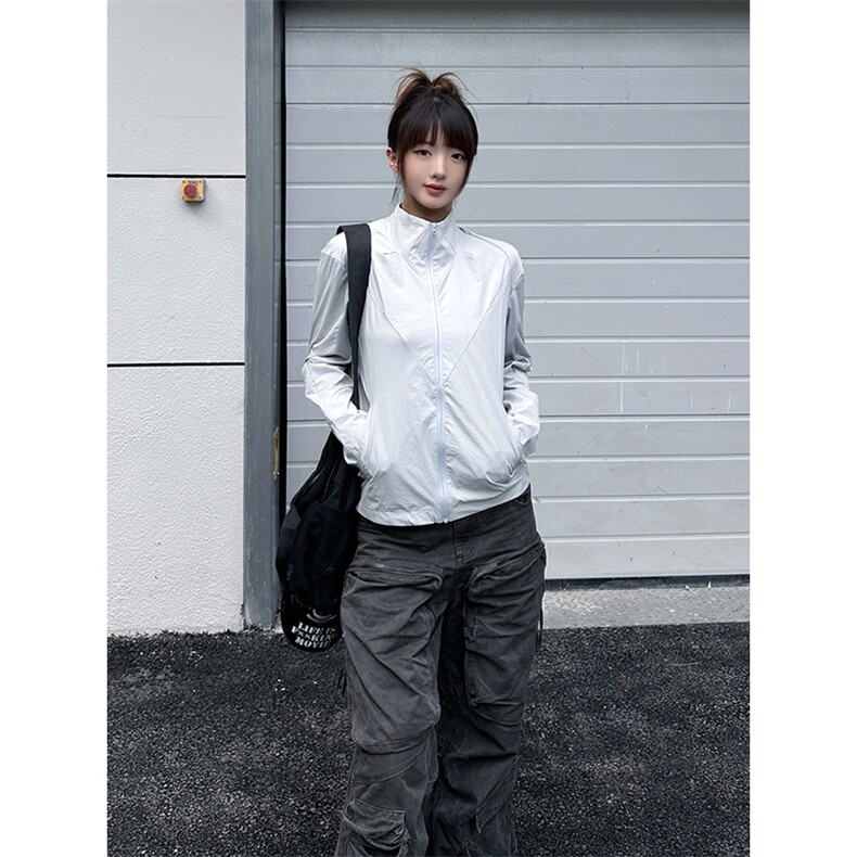 春夏款高品质冰感速干防晒服休闲户外运动外套透气弹力机能风夹克图片