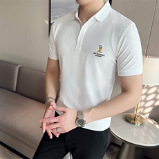 2024夏季新款英伦风高品质修身刺绣POLO衫冰丝短袖T恤男D239-p48，男装T恤，电商D303