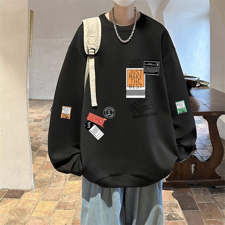 控38简约帅气百搭长袖t恤男大码卫衣 T4121-P25 加绒款-P35图片
