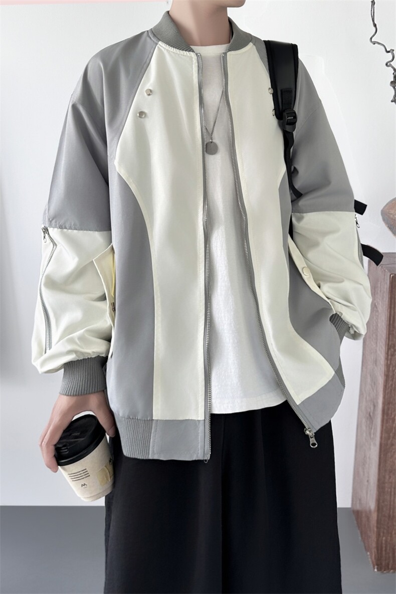 百搭撞色外套拼接棒球服夹克J47244-P80,男装夹克,星座1017