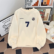 HY055-P45美式复古做旧球衣风t恤长袖衫男vintage插肩袖卫衣外套，男装T恤，电商C233