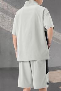 35566-P66 大码 控118 大码夏季男士休闲套装图片