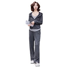 时尚套装女2024早秋季新款洋气运动弹力针织背心阔腿裤两件套，女装套装/套裙，韩蜜菓