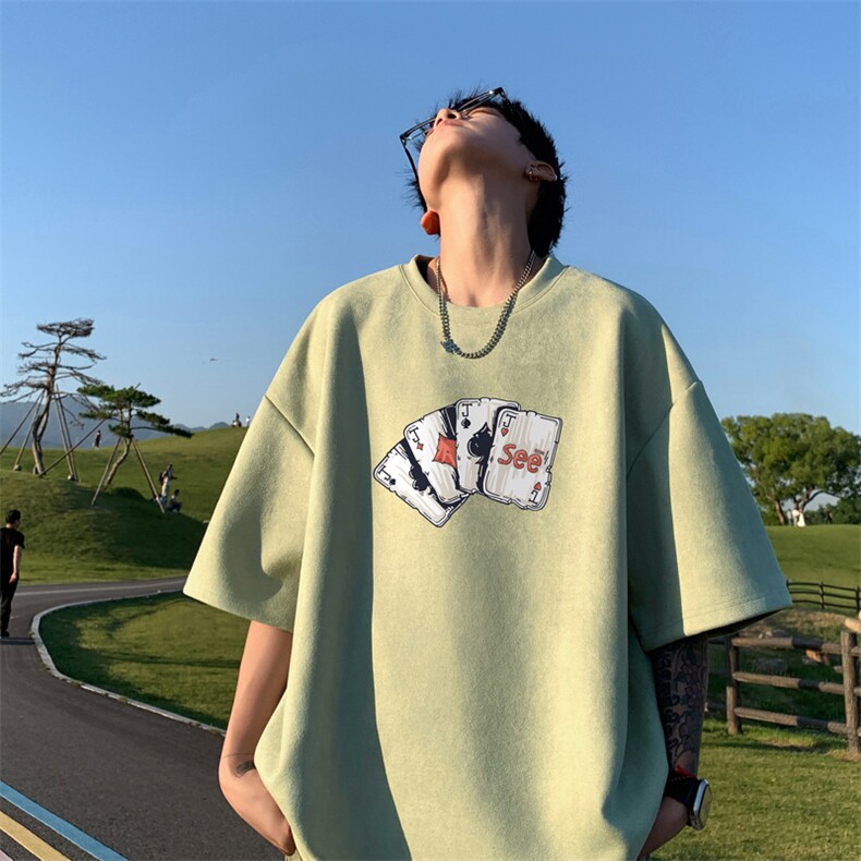 量大优供视频重磅麂皮绒短袖t恤男JT542-特p19,男装T恤,电商B371