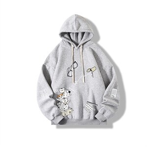 WY2115-P35 加绒款-P40 纯棉连帽卫衣男大码运动帽衫宽松薄图片