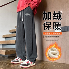 217-2-NK556-P45冬季新款羊羔绒加绒加厚直筒休闲裤男大码卫裤，男装休闲裤，星座217-2