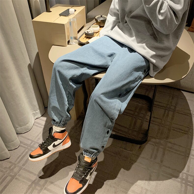 2023冬季加厚牛仔布港风排扣牛仔裤货号K553P55,男装牛仔裤,电商A063