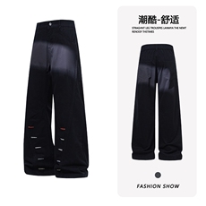 B221美式ins高街暗黑修身微喇休闲洗褪牛仔裤LK26640-特P45控78，男装牛仔裤，电商B221