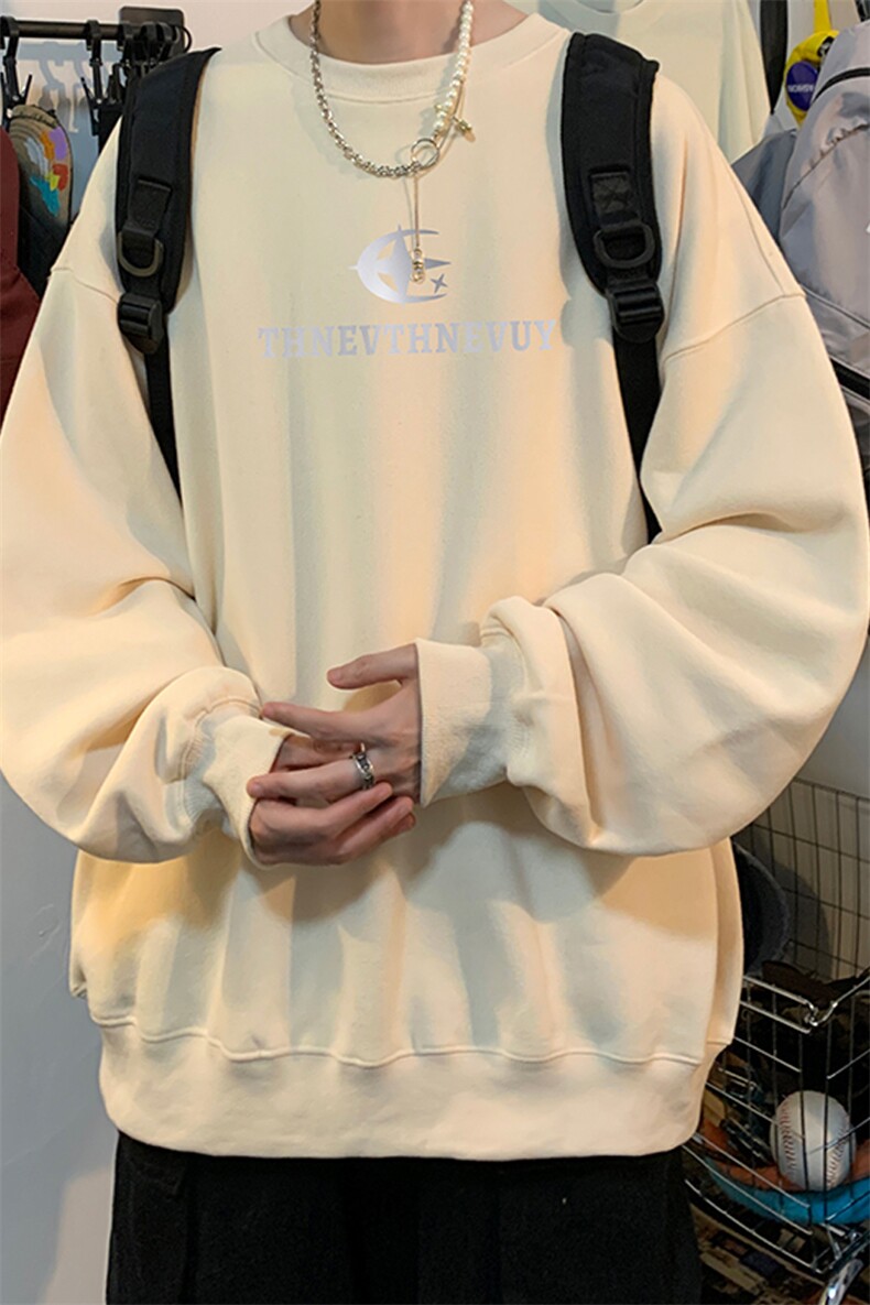 ！圆领卫衣男装港风长袖T恤男外套男WY164-P28,男装卫衣,电商B367