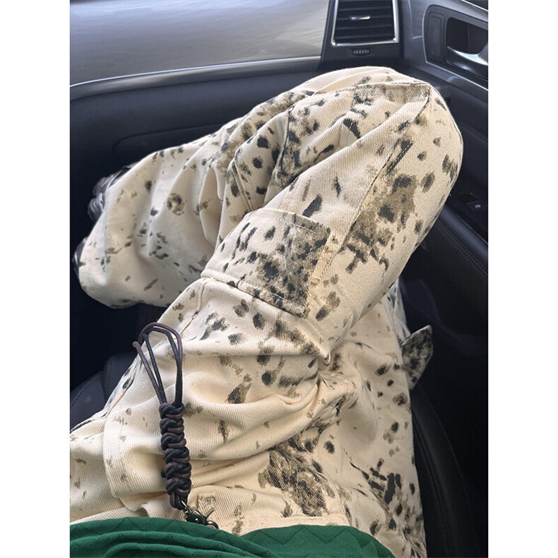 美式高街潮牌扎染宽松阔腿裤子潮嘻哈直筒工装裤KZ6155特P57,男装工装外套,星座908-1