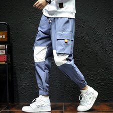 秋季原创大码胖子日系工装长款宽松薄款抽绳休闲裤潮A，男装休闲裤，电商A089-1