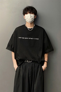 403-TX03-P40控58 现货 280克重磅纯棉潮牌刺绣宽松短袖t恤图片