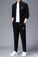 秋季2023新款开衫卫衣三件套中青年男士宽松上衣潮流印花休闲套装，男装休闲套装，电商B212（原钱塘6029）