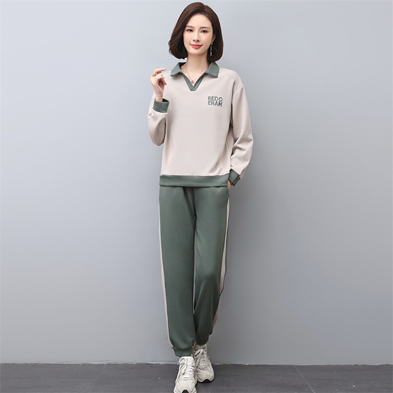 高级感休闲运动套装女2025春秋新款妈妈时尚穿搭一整套卫衣两件套,女装套装/套裙,忆绮罗