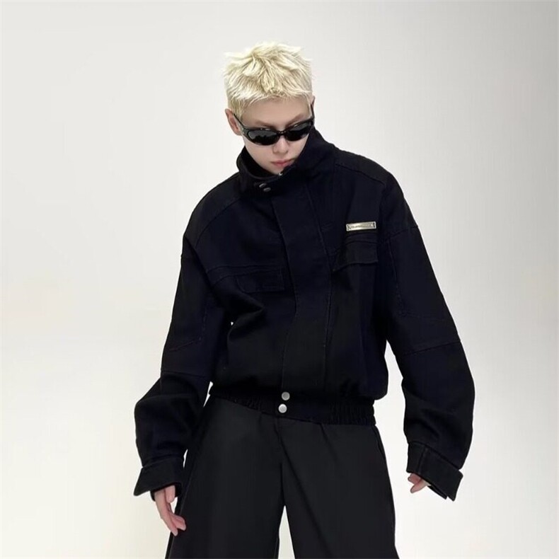 春秋季美式复古巴恩风解构立领夹克男女工装百搭外套潮流J218，男装夹克，星座1116A（原606A-3）