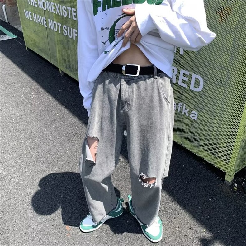 牛仔裤男夏季潮大码休闲裤子高街设计感GT011P40,男装牛仔裤,星座1116-2