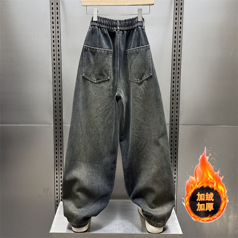 1506-1/KFT12311/P592025冬季新款美式做旧复古色加绒牛仔裤,男装牛仔裤,星座1506-1