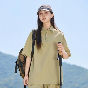 2025夏季时尚薄款简约百搭Polo领宽松T恤上衣女A406 T6067 特P35图片