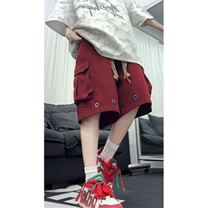 编织抽绳工装短裤男款夏季阔腿七分裤子直筒宽松休闲裤KD06，男装牛仔裤，星座1116A（原606A-3）